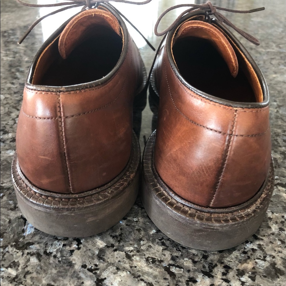 Men’s ALLEN EDMOND “Warren”Dark Tan Leather Derby Shoes - Picture 4 of 13
